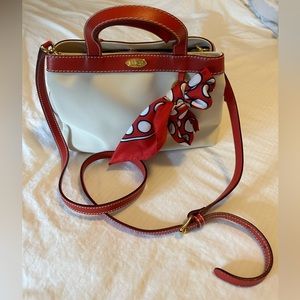 Charming Bric's Italian Crossbody/Handbag. NWOT. Never Used. Cream& Red. Perfect
